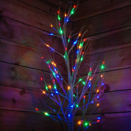 Samuel Alexander Multicolour LED Pre Lit Outdoor Birch Artificial Christmas Tree 8ft - Wilko - thumbnail 3