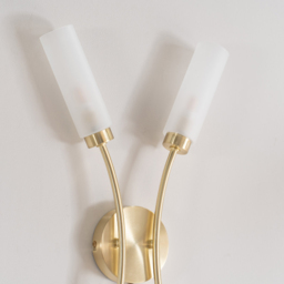 ValueLights Maya 2 Way Brushed Gold Curved Upright Reed Shaded LED Wall Light - Size: 42 x 27 x 5.5cm - Wilko - thumbnail 5