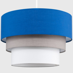 ValueLights Aztec 3-Tier Blue Fabric Ceiling Light Shade - Size: 30 x 20.5 x 30cm - Wilko - thumbnail 4