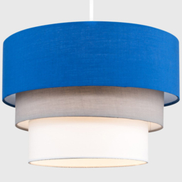 ValueLights Aztec 3-Tier Blue Fabric Ceiling Light Shade - Size: 30 x 20.5 x 30cm - Wilko - thumbnail 5