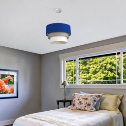 ValueLights Aztec 3-Tier Blue Fabric Ceiling Light Shade - Size: 30 x 20.5 x 30cm - Wilko - thumbnail 3