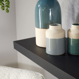 Home Source Cloud 80cm Black Floating Wall Shelf Set of 2 - Size: 3.8 x 23.5 x 80cm - Wilko - thumbnail 5