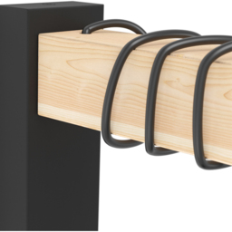 EGLO Townshend Metal and Wood Black Wall Light - Size: 6.5 x 6.5 x 21.5cm - Wilko - thumbnail 4