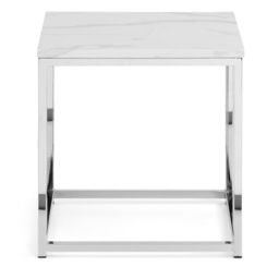 Julian Bowen Scala Chrome and White Marble Top Lamp Table - Size: 50 x 50 x 50cm - Wilko - thumbnail 4