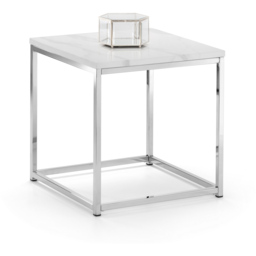 Julian Bowen Scala Chrome and White Marble Top Lamp Table - Size: 50 x 50 x 50cm - Wilko - thumbnail 3