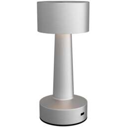 Portland Silver LED Battery Operated Table Lamp - Size: 21 x 9 x 9cm - Wilko - thumbnail 1
