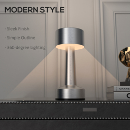 Portland Silver LED Battery Operated Table Lamp - Size: 21 x 9 x 9cm - Wilko - thumbnail 7