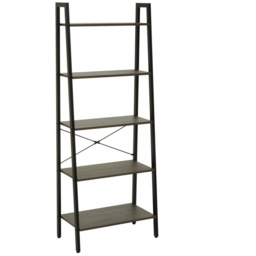 Premier Housewares Bradbury 5 Shelf Dark Oak Veneer Ladder Bookshelf - Brown - Interiors by Premier - Wilko - thumbnail 3