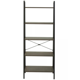 Premier Housewares Bradbury 5 Shelf Dark Oak Veneer Ladder Bookshelf - Brown - Interiors by Premier - Wilko - thumbnail 4