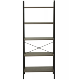 Premier Housewares Bradbury 5 Shelf Dark Oak Veneer Ladder Bookshelf - Brown - Interiors by Premier - Wilko - thumbnail 6