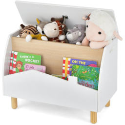 Costway White Kids Toy Box with Safety Hinge - Size: 71 x 42 x 13cm - Wilko - thumbnail 4