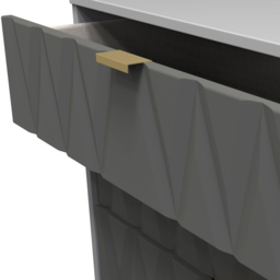 Crowndale Diamond 5 Drawer Matt Shadow and Grey Chest of Drawers - Wilko - thumbnail 6