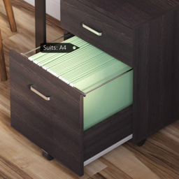 Vinsetto Black 2-Drawer Filing Cabinet - Size: 40 x 44 x 54.6cm - Wilko - thumbnail 4