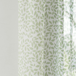 Tyrone Textiles Willow Green Leaf Print Linen Look Rod Pocket Voile Panel Curtains 140 x 183cm - Size: W 140 x D 183cm - Wilko - thumbnail 4
