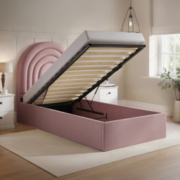 Flair Ava Single Pink Velvet Ottoman Bed - Wilko - thumbnail 7