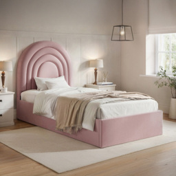 Flair Ava Single Pink Velvet Ottoman Bed - Wilko - thumbnail 6