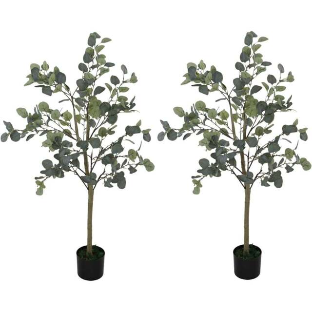 Portland Artificial Silk Eucalyptus Plant 120cm 2 Pack - Size: 120 x 15 x 15cm - Green - Wilko - image 1