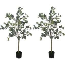 Portland Artificial Silk Eucalyptus Plant 120cm 2 Pack - Size: 120 x 15 x 15cm - Green - Wilko - thumbnail 1