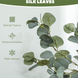 Portland Artificial Silk Eucalyptus Plant 120cm 2 Pack - Size: 120 x 15 x 15cm - Green - Wilko - thumbnail 6