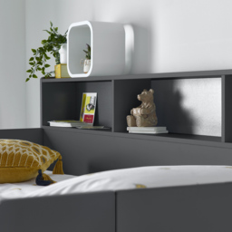 Oliver Onyx Grey Single Drawer Storage Bunk Bed with Orthopaedic Mattresses - Bedmaster - Wilko - thumbnail 5