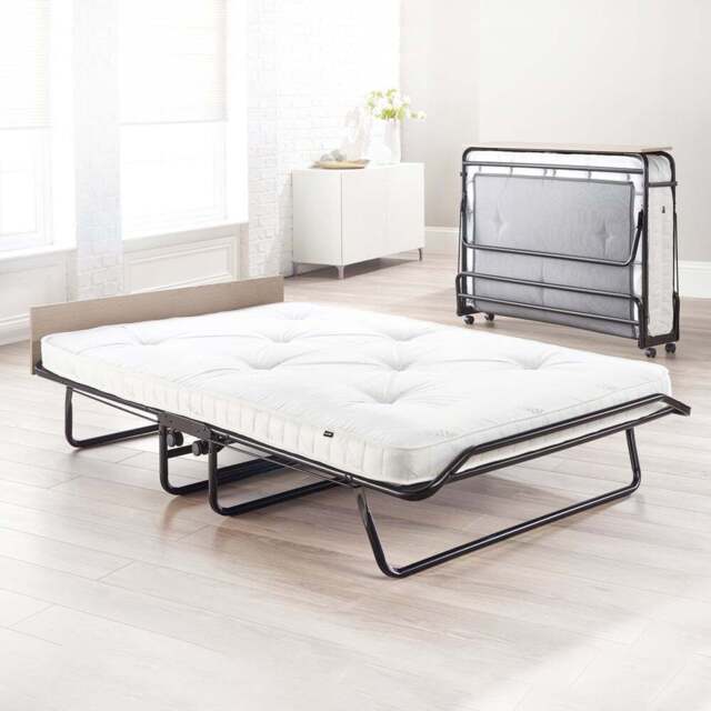 Jay-Be Supreme Small Double Automatic Folding Bed with Micro e-Pocket Sprung Mattress - Black - Wilko - image 1