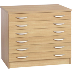 R White Cabinets 6 Drawer Brown A2 Plan Chest of Drawers - Wilko - thumbnail 3