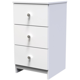 Crowndale Yarmouth 3 Drawer White Bedside Cabinet Ready Assembled - Wilko - thumbnail 3