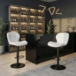 Alivio White Faux Leather Height Adjustable Swivel Bar Stool Set of 2 - Wilko - thumbnail 4