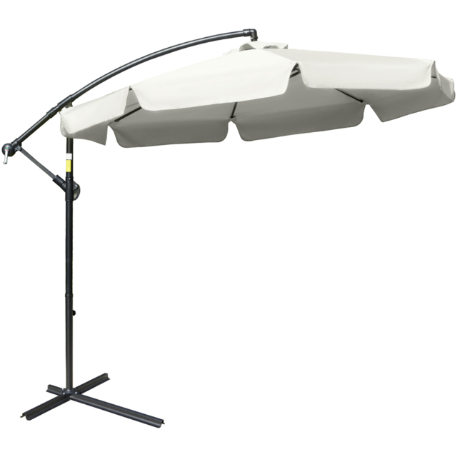 Outsunny Cream White Cantilever Parasol with Cross Base 2.7m - Size: 3m - Wilko - image 1