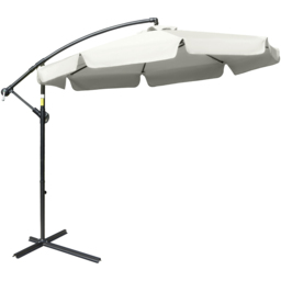 Outsunny Cream White Cantilever Parasol with Cross Base 2.7m - Size: 3m - Wilko