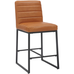 Carlton Set of 2 Real Leather Light Brown Bar Stool - Shankar - Wilko - thumbnail 3