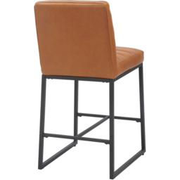 Carlton Set of 2 Real Leather Light Brown Bar Stool - Shankar - Wilko - thumbnail 6