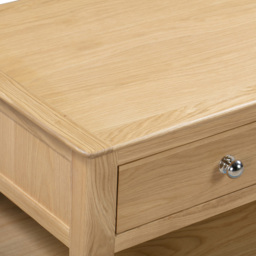 Julian Bowen Cotswold 2 Drawer Oak and Veener Coffee Table - Size: 50 x 100 x 50cm - Wood - Wilko - thumbnail 7