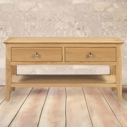 Julian Bowen Cotswold 2 Drawer Oak and Veener Coffee Table - Size: 50 x 100 x 50cm - Wood - Wilko