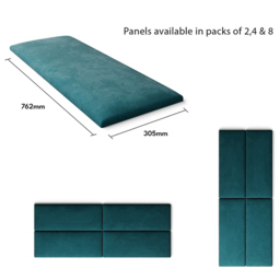 Aspire EasyMount Emerald Plush Velvet Upholstered Wall Mounted Headboard Panels 2 Pack - Green - Aspire Beds - Wilko - thumbnail 6