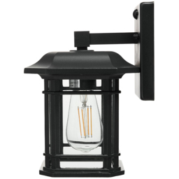 Living and Home Black Aluminium Waterproof Motion Sensor Outdoor Wall Light with Glass Shade - Size: 27.5 x 13 x 20cm - Wilko - thumbnail 4