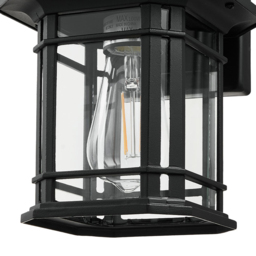 Living and Home Black Aluminium Waterproof Motion Sensor Outdoor Wall Light with Glass Shade - Size: 27.5 x 13 x 20cm - Wilko - thumbnail 6
