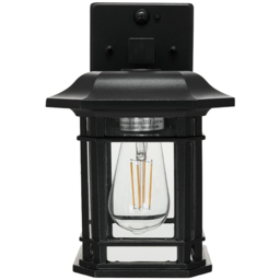 Living and Home Black Aluminium Waterproof Motion Sensor Outdoor Wall Light with Glass Shade - Size: 27.5 x 13 x 20cm - Wilko - thumbnail 3