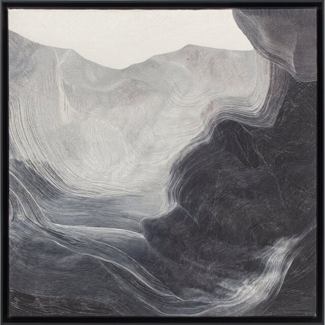 Abstract Monochrome Framed Art Black - Wilko - image 1