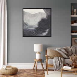 Abstract Monochrome Framed Art Black - Wilko - thumbnail 3