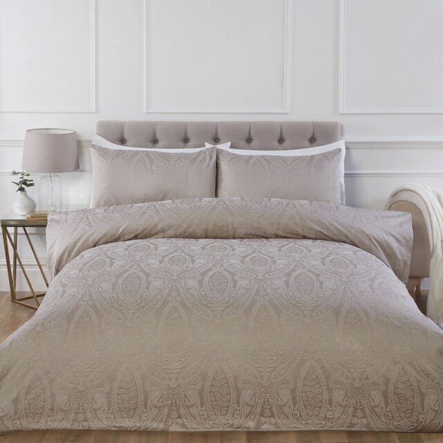 Penelope Jacquard Duvet Set - Champagne/Superking - Size: Super King - Wilko - image 1