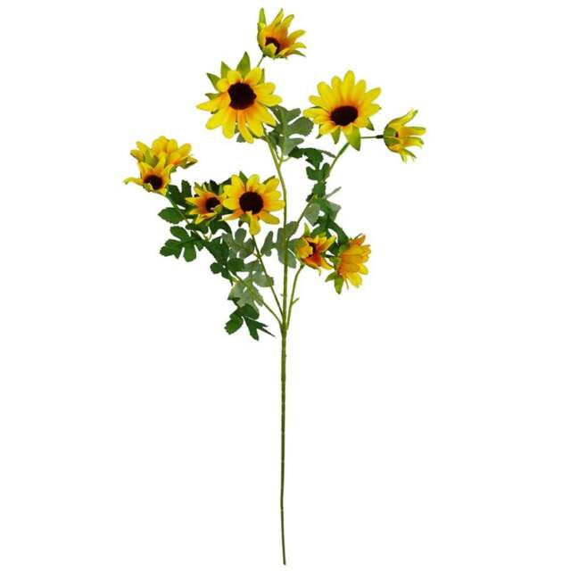 Leaf Yellow Daisy Artificial Flower Spray 70cm 6 Pack - Size: 70 x 15 x 15cm - Wilko - image 1