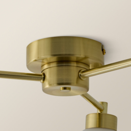 ValueLights Jonah Brushed Gold 3 Arm Globe Ball Shade Flush LED Ceiling Light - Size: 19 x 37 x 40.5cm - Wilko - thumbnail 4