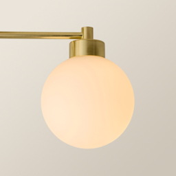 ValueLights Jonah Brushed Gold 3 Arm Globe Ball Shade Flush LED Ceiling Light - Size: 19 x 37 x 40.5cm - Wilko - thumbnail 5