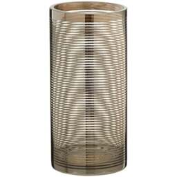 Premier Housewares Silver Raya Nickel Stripe Glass Vase - Size: 12 x 12 x 25cm - Wilko - thumbnail 1