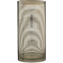 Premier Housewares Silver Raya Nickel Stripe Glass Vase - Size: 12 x 12 x 25cm - Wilko - thumbnail 3