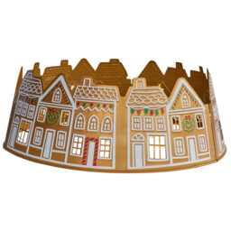 LED Gingerbread House Tree Skirt Brown and White - Wilko - thumbnail 6