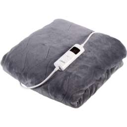 Carmen Grey Fleece Electric Heated Throw Over Blanket 160 x 130cm - Size: 160 x 130 x 1cm - Wilko - thumbnail 1