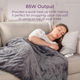 Carmen Grey Fleece Electric Heated Throw Over Blanket 160 x 130cm - Size: 160 x 130 x 1cm - Wilko - thumbnail 4