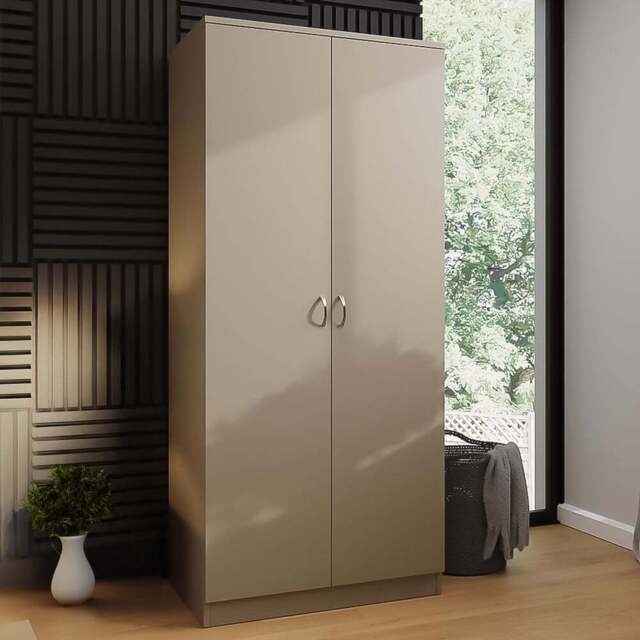 FWStyle Promo 2 Door Putty Wardrobe - Brown - Wilko - image 1